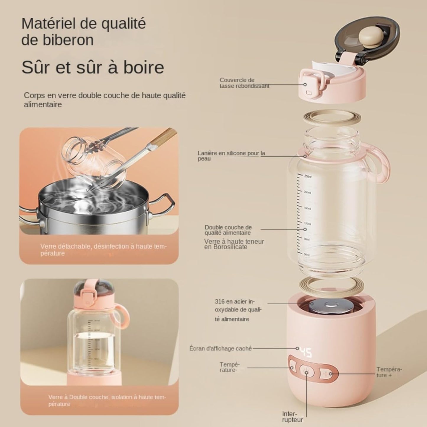 Chauffe biberon nomade