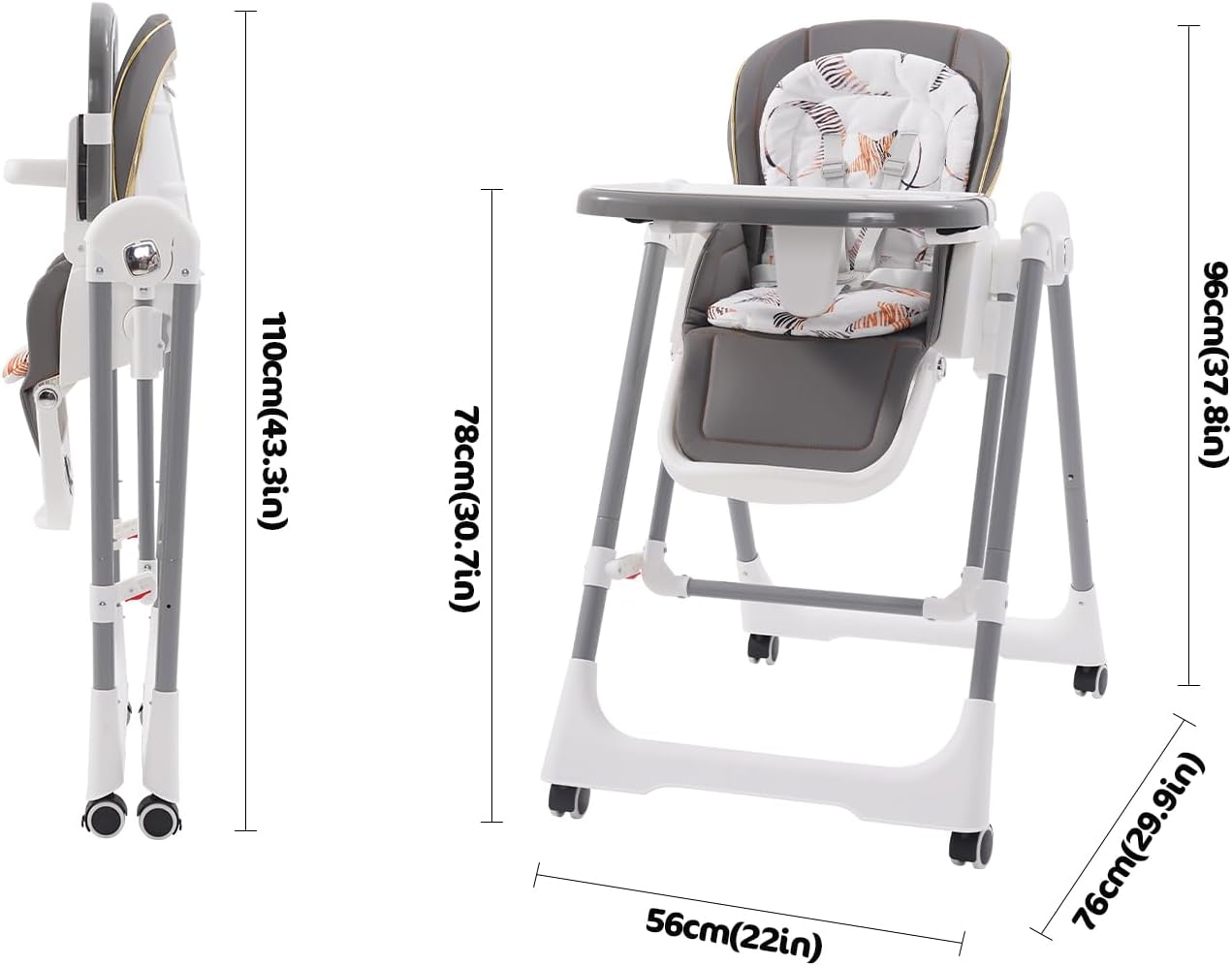 Chaise haute ajustable