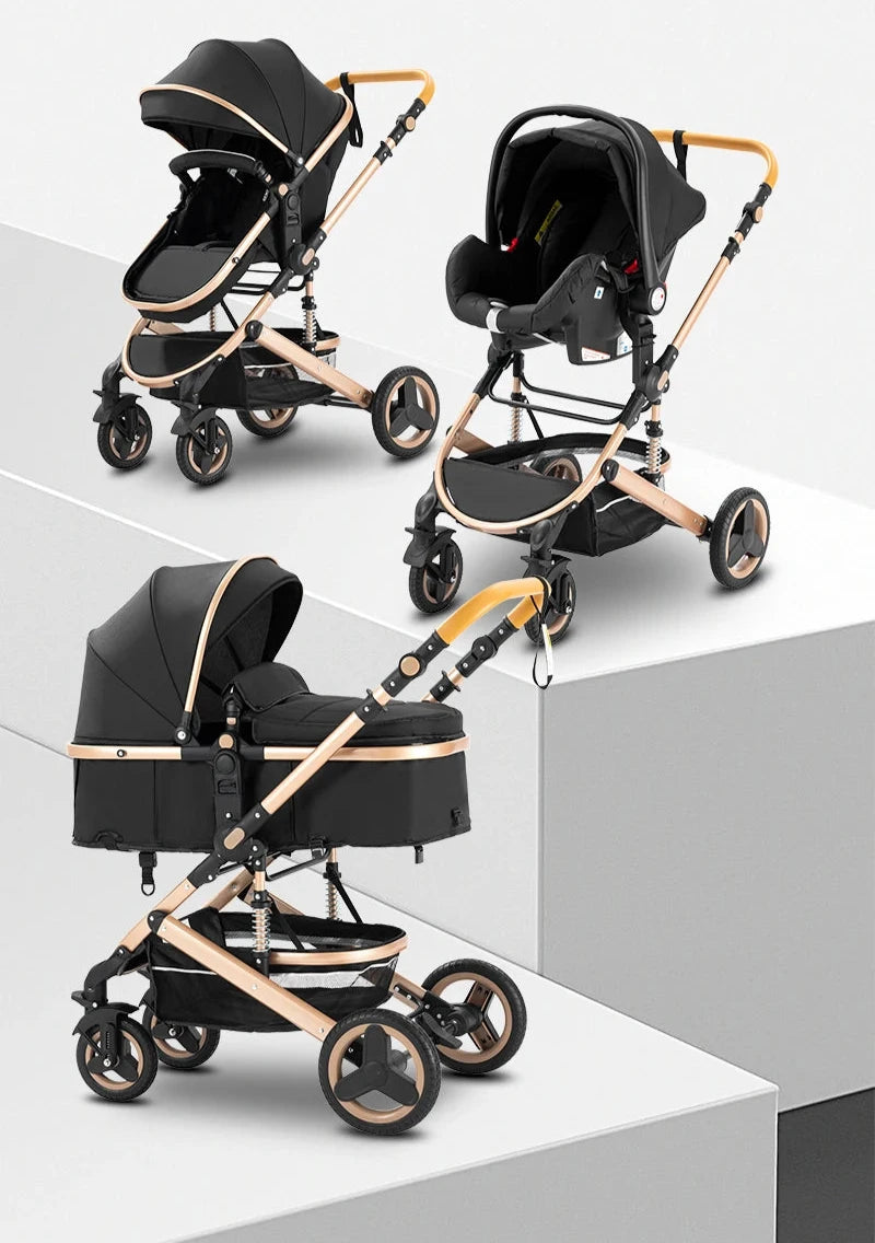Poussette 3 en 1 pliable