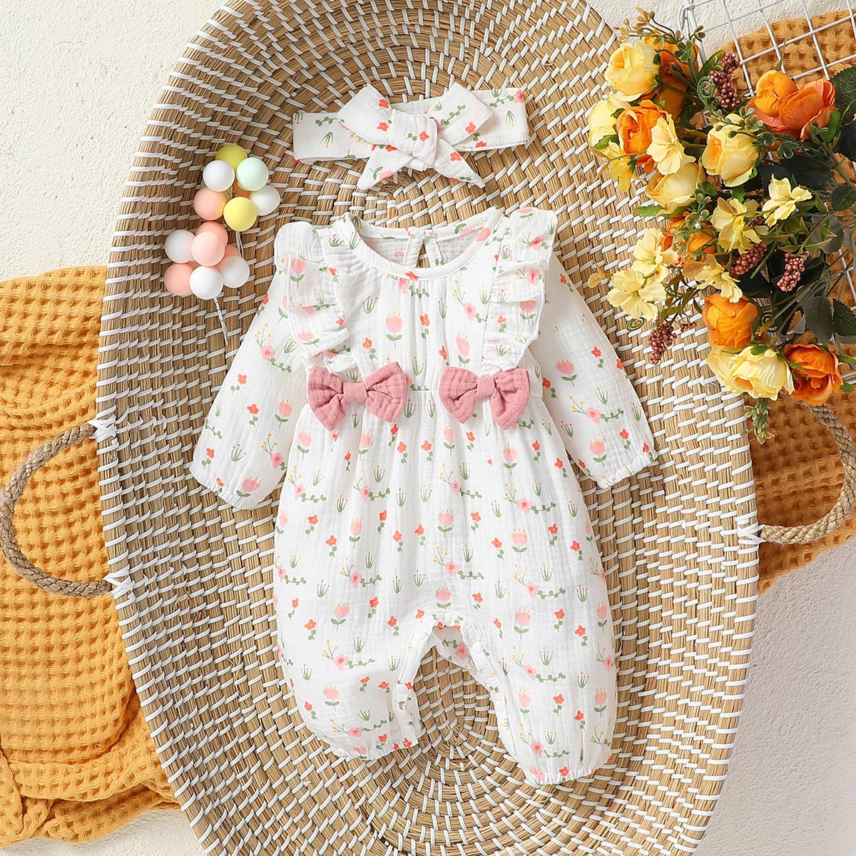 Combinaison pour filles en coton doux