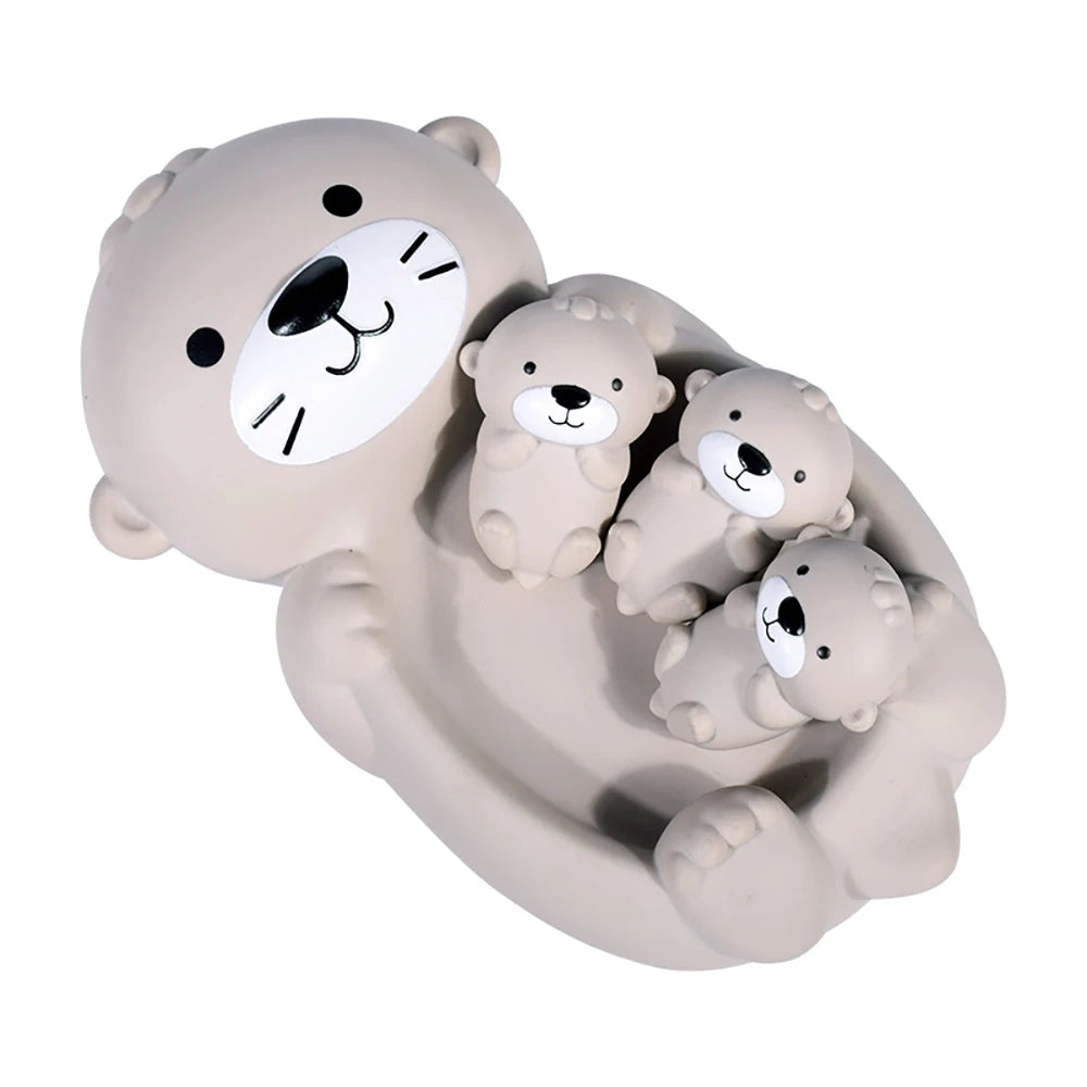 Loutre et ses trois bébés