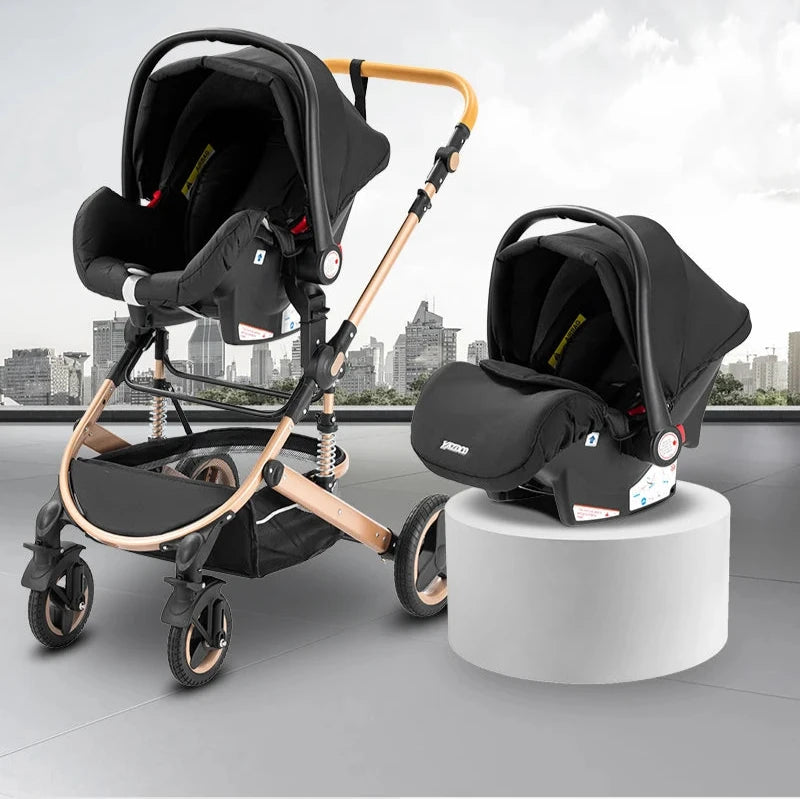 Poussette 3 en 1 pliable