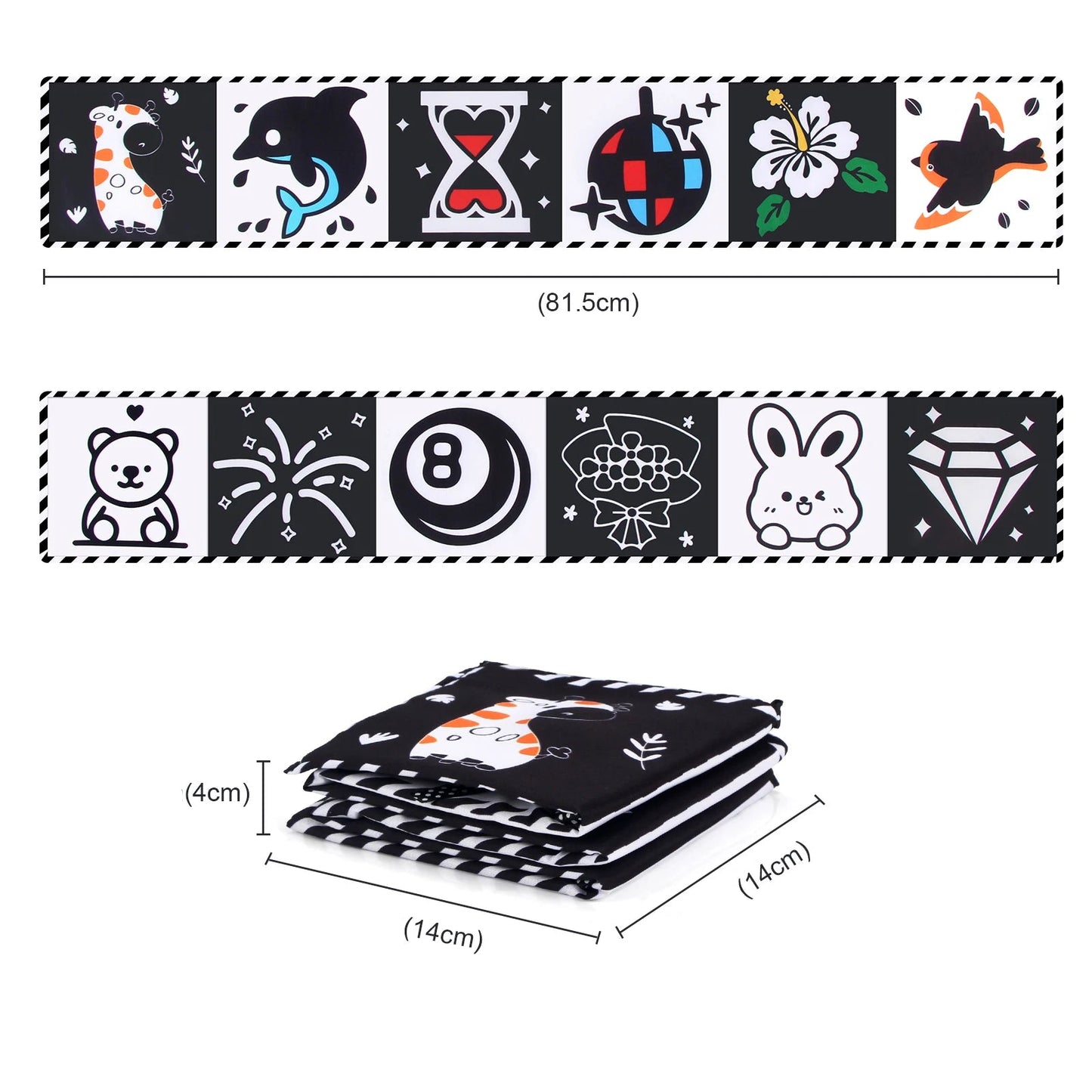 Livre en tissu noir et blanc