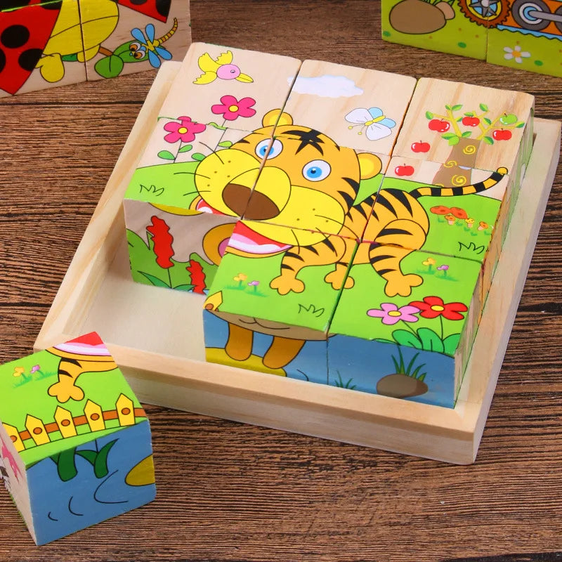 Puzzle en bois cube