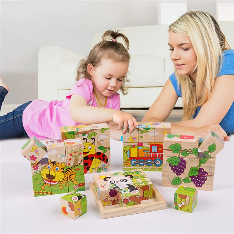 Puzzle en bois cube